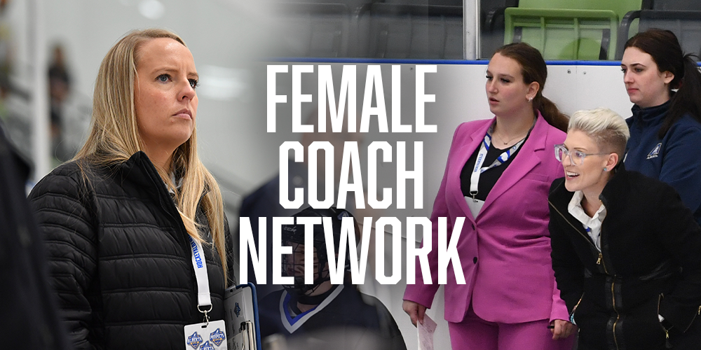 Image: Four female Hockey Alberta coaches